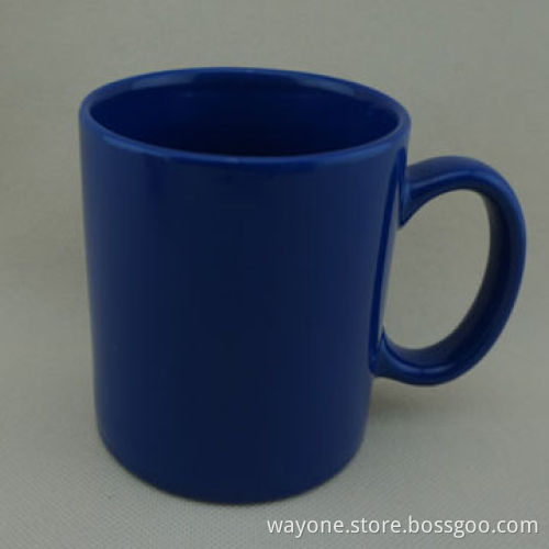 Standard 11oz Mug with Blue Color Glaze, Various Colors Available, Made of Stoneware